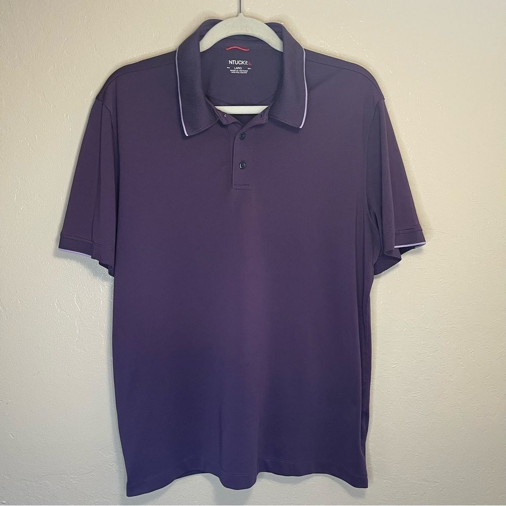 UNTUCKit Polo Shirt Mens Size Large purple Golf Casual Short Sleeve Adult